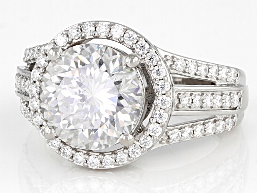 Pre-Owned MOISSANITE FIRE(R) 4.77CTW DEW ROUND INFERNO CUT(TM) & ROUND BRILLIANT PLATINEVE(R) RING - Size 8
