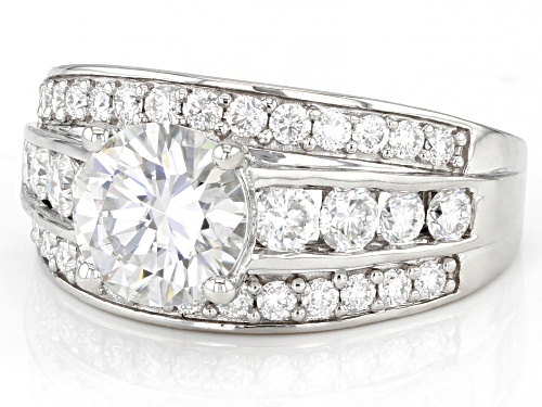Pre-Owned MOISSANITE FIRE(R) 3.16CTW DEW ROUND  PLATINEVE(R RING - Size 10