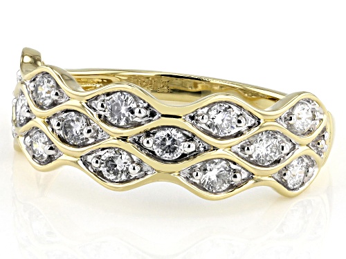 Pre-Owned Prazana® Lab-Grown Diamonds .50ctw Lab-Grown Diamond 18k Yellow Gold Over Sterling Silver - Size 7