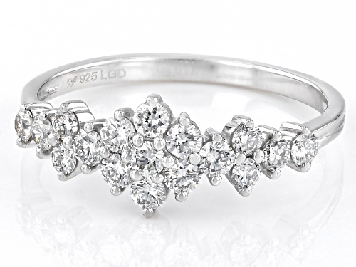 Pre-Owned Prazana® Lab-Grown Diamonds 0.60ctw Lab-Grown Diamond Rhodium Over Sterling Silver Band Ri - Size 8