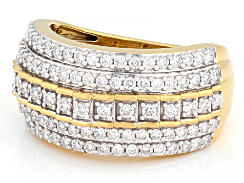 Pre-Owned Prazana® Lab-Grown Diamonds 1.00ctw White Diamond 14K Yellow Gold Over Silver Band Ring, G - Size 8