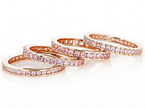 Pre-Owned Bella Luce® 6.56ctw Pink Diamond Simulants Eterno™ Rose Ring Set(3.97ctw DEW) - Size 6