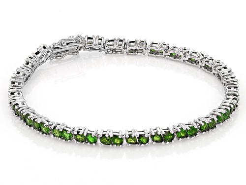 Pre-Owned 7.99ctw Chrome Diopside Rhodium Over Sterling Silver Tennis Bracelet - Size 8