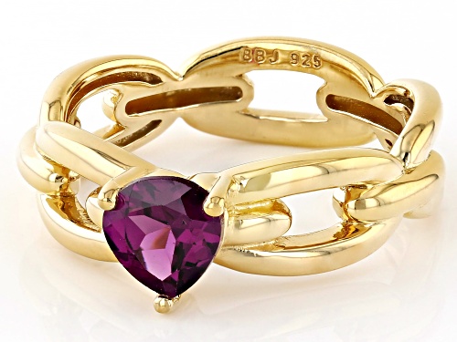 Pre-Owned 0.79ct Rhodolite 18k Yellow Gold Over Sterling Silver Ring - Size 10
