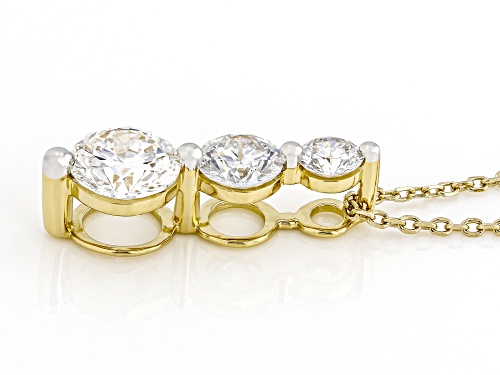 Pre-Owned Prazana® Lab-Grown Diamonds 1.00ctw White Diamond 14k Yellow Gold Over Silver Pendant, H S