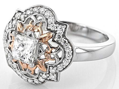 Pre-Owned MOISSANITE FIRE(R) 1.16CTW DEW PLATINEVE(R) AND 14K ROSE GOLD ACCENT OVER PLATINEVE(R) RIN - Size 6