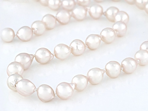 Pre-Owned 7-8mm White Cultured Japanese Akoya Pearl 14k Gold Necklace - Size 18
