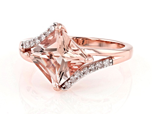 Pre-Owned 2.07ct Cor De Rosa™ Morganite With 0.13ctw White Diamond 10k Rose Gold Ring - Size 9