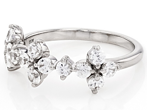 Pre-Owned 1.13ctw White Zircon Rhodium Over Sterling Silver Clover Ring - Size 9