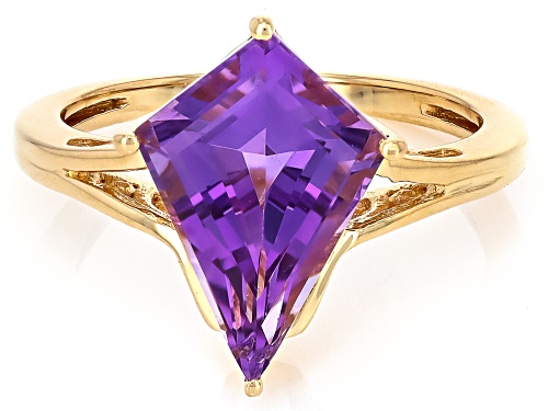 Pre-Owned 2.65ct Canela Amethyst 18k Yellow Gold Over Sterling Silver Ring - Size 7