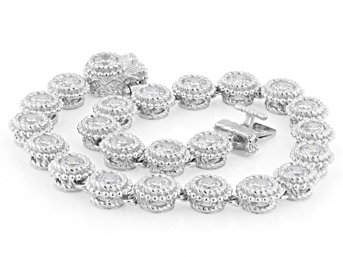 Pre-Owned Judith Ripka 12.20ctw Bella Luce® Rhodium Over Sterling Silver Haute Tennis Bracelet - Size 8