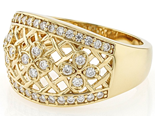 Pre-Owned MOISSANITE FIRE® 0.54CTW DEW 14K YELLOW GOLD OVER SILVER RING - Size 9