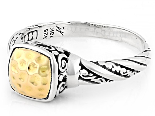 Pre-Owned Artisan Collection of Bali™ Sterling Silver & 18K Yellow Accents Gold Ring - Size 10