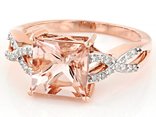 Pre-Owned 2.07ct Cor-De-Rosa™ Morganite With 0.15ctw White Diamond 10k Rose Gold Ring - Size 8