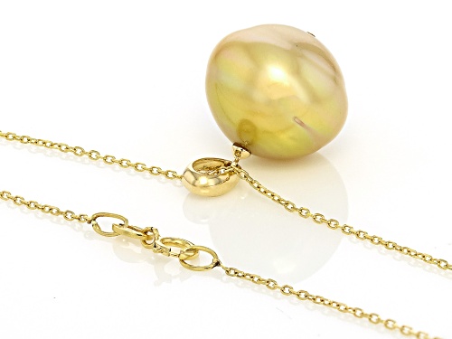Pre-Owned 15-16mm Golden Cultured South Sea Pearl 14k Yellow Gold Pendant