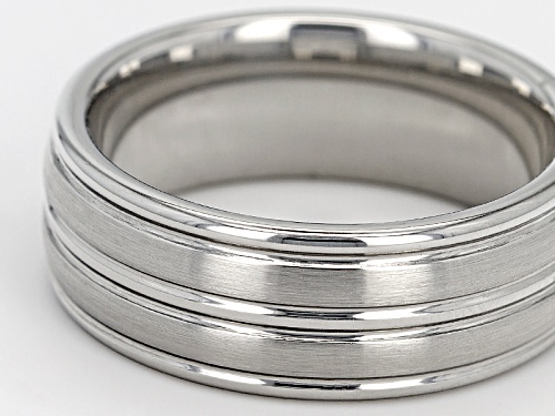 Pre-Owned 8mm Cobalt Chrome 3-Row Ribbed Wedding Band - Size 11