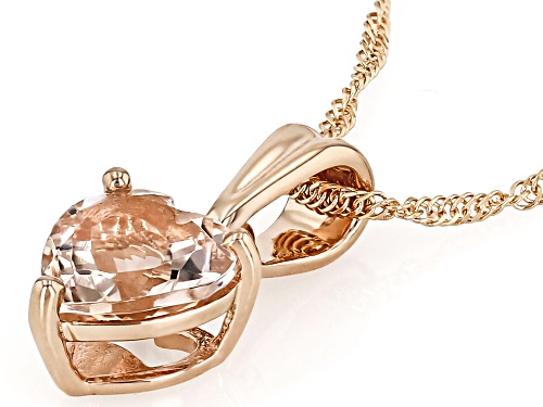 Pre-Owned 1.00ct Cor De Rosa™ Morganite 10k Rose Gold Pendant With Chain