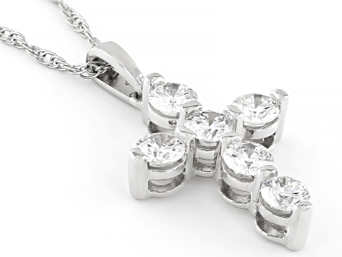 Pre-Owned Prazana® Lab-Grown Diamonds 1.00ctw White Diamond Rhodium Over Sterling Silver Pendant, F