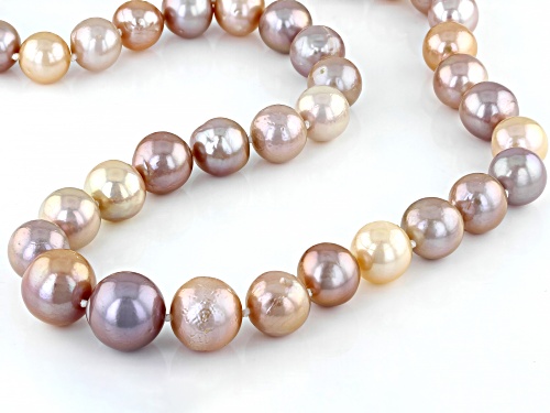 Pre-Owned Genusis™ 9-13mm Mutli-Color Cultured Freshwater Pearl Rhodium Over Sterling Silver 20 Inch - Size 20
