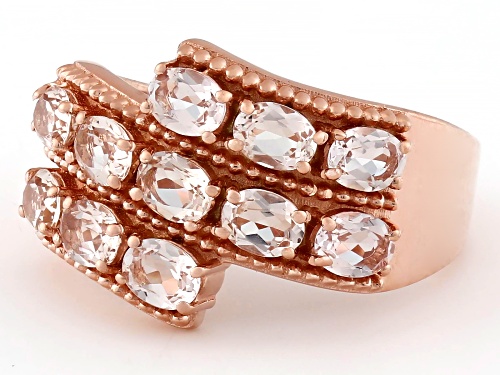 Pre-Owned 1.40ctw Oval Peach Morganite 18k Rose Gold Over Sterling Silver Ring - Size 9