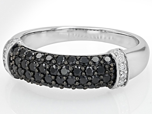Pre-Owned MOISSANITE FIRE® AND BLACK MOISSANITE 0.88CTW DEW ROUND BRILLIANT PLATINEVE® RING - Size 6