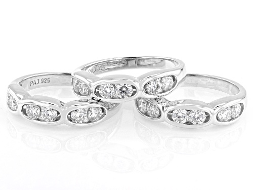 Pre-Owned MOISSANITE FIRE® 1.80CTW DEW PLATINEVE® SET OF 3 RINGS - Size 5