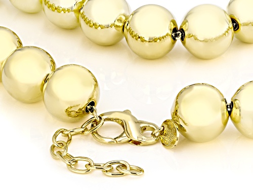 Pre-Owned Moda Al Massimo™ 18k Yellow Gold Over Bronze 18mm Bead Necklace - Size 20