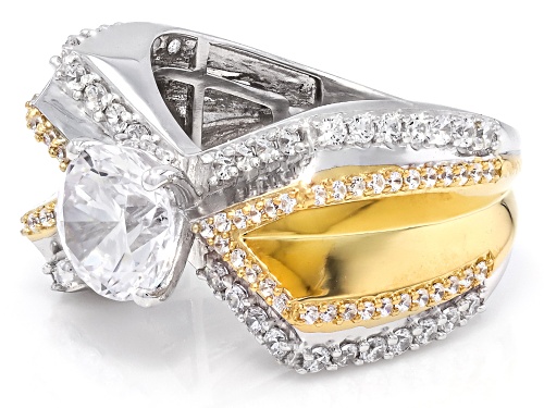 Pre-Owned Charles Winston For Bella Luce® 4.74ctw Diamond Simulant Rhodium Over Silver And Eterno™ Y - Size 9
