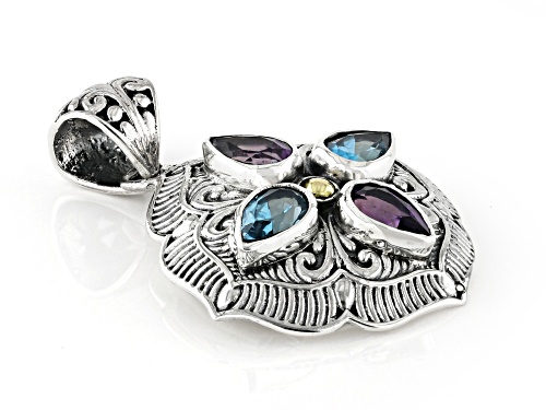 Pre-Owned Artisan Collection of Bali™ Amethyst & Swiss Blue Topaz Sterling Silver & 18K Gold Accent