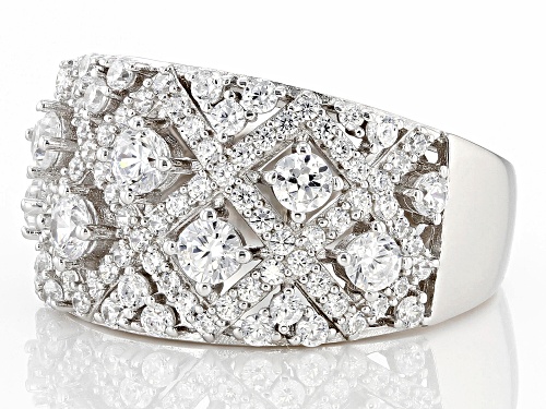 Pre-Owned Bella Luce® 2.80ctw White Diamond Simulant Rhodium Over Sterling Silver Ring (1.69ctw DEW) - Size 7