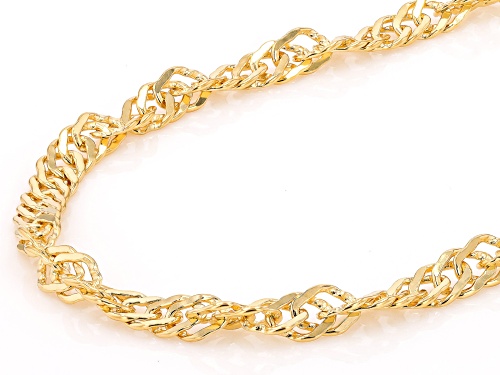 Pre-Owned 18k Yellow Gold Over Sterling Silver 4.5mm Singapore 20 Inch Chain - Size 20