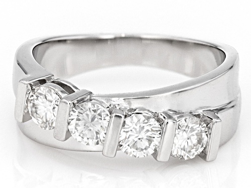 Pre-Owned MOISSANITE FIRE® .92CTW DEW ROUND  BRILLIANT PLATINEVE® RING - Size 6