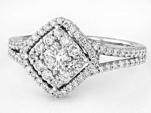 Pre-Owned Prazana® Lab-Grown Diamonds 0.72ctw Lab-Grown Diamond Rhodium Over Sterling Silver Ring, F - Size 8