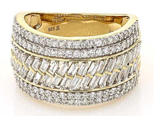 Pre-Owned Prazana® Lab-Grown Diamonds 1.25ctw Lab-Grown Diamond 14k Yellow Gold Over Silver Ring, H - Size 5