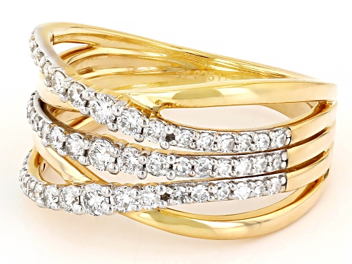 Pre-Owned Prazana® Lab-Grown Diamonds 0.62ctw White Diamond 14K Yellow Gold Over Sterling Silver Rin - Size 6