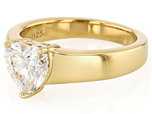 Pre-Owned 2.34ct Heart Shape Strontium Titanate 18k Yellow Gold Over Silver Solitaire Ring - Size 9