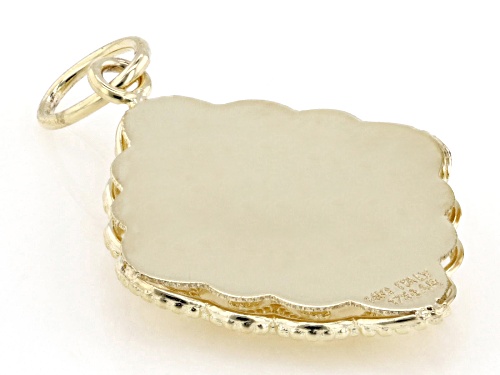 Pre-Owned Stefano Oro® 14k Yellow Gold Peony Embroidery Pendant