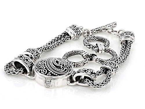 Pre-Owned Artisan Collection of Bali™ Sterling Silver Filigree Toggle Bracelet - Size 7