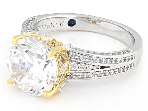 Pre-Owned Vanna K™ For Bella Luce® 7.20ctw White Diamond Simulant Platineve®  and Eterno™ Yellow Hol - Size 9