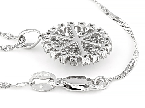 Pre-Owned Prazana® Lab-Grown Diamonds 0.50ctw White Diamond Rhodium Over Silver Pendant, H SI