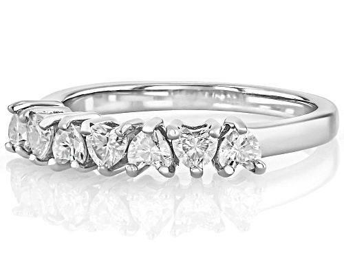 Pre-Owned MOISSANITE FIRE® .63CTW DEW HEART PLATINEVE® BAND RING - Size 6