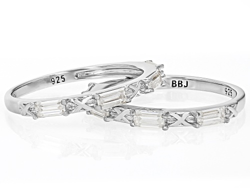 Pre-Owned MOISSANITE FIRE® 0.72CTW DEW BAGUETTE PLATINEVE® SET OF 2 RINGS - Size 11