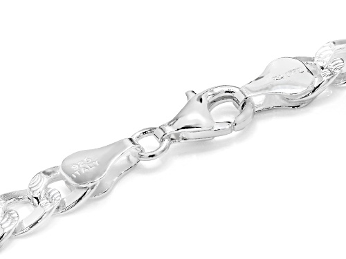 Pre-Owned Sterling Silver 6.1mm Pave Curb Necklace - Size 20