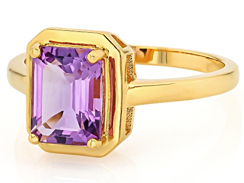 Pre-Owned 1.96ct Canela Amethyst 18k Yellow Gold Over Sterling Silver Solitaire Ring - Size 5