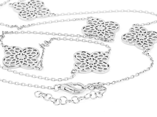 Pre-Owned Artisan Collection of Turkey™ Platinum Over Sterling Silver Clover Necklace - Size 30