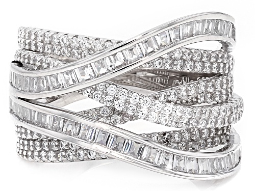 Pre-Owned Bella Luce® 3.01ctw White Diamond Simulant Rhodium Over Sterling Silver Ring - Size 9