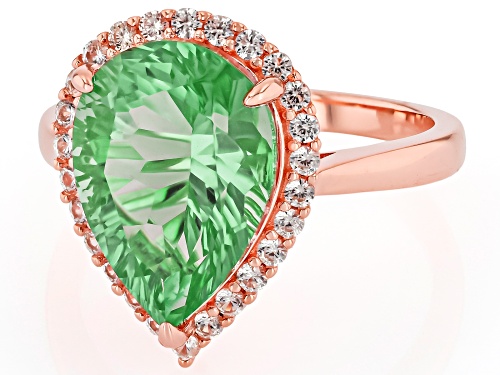 Pre-Owned 5.10ct Color Change Zandrite(R) With 0.48ctw White Zircon 18k Rose Gold Over Sterling Silv - Size 7