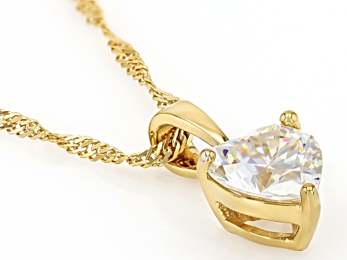 Pre-Owned 2.34ct Strontium Titanate 18k Yellow Gold Over Sterling Silver Heart Pendant With Chain