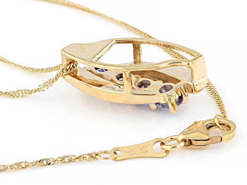 Pre-Owned 0.51ctw Tanzanite 14K Yellow Gold 4-Stone Pendant With Chain