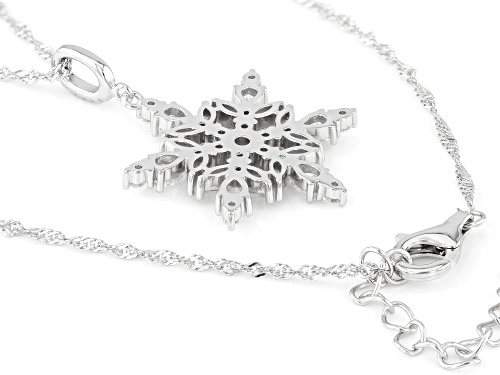 Pre-Owned Bella Luce® 3.58ctw White Diamond Simulant Rhodium Over Sterling Silver Snowflake Pendant